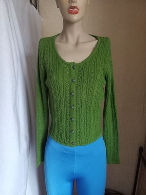 Stockerpoint quality cardigan in rich green color, size 46