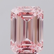 5 Ct Fancy Pink Emerald Cut VVS1 Diamond Premium Quality Loose Gemstone 12x10MM