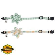 Breakaway Cat Collar Sunflower Bell Plaid Flower Kitty