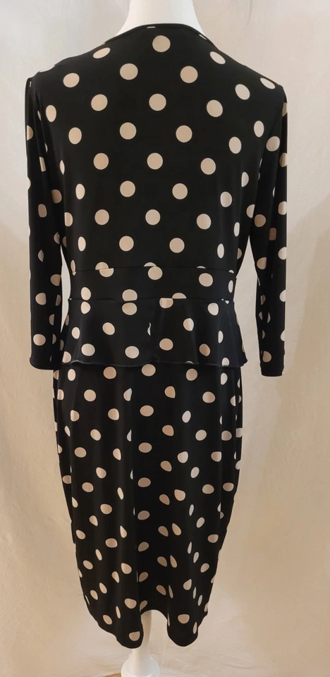 42/44 ausgefallenes Debenhams Kleid schwarz beige Baskin gepunktet Maße beachten - Bild 4 von 4