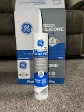 GE Advanced Silicone 1 Caulk 10.1 oz Window and Door Sealant white (12-pack)