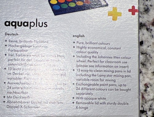 Pinturas de acuarela Lamy Aquaplus hechas en Alemania 12 colores - Imagen 2 de 4