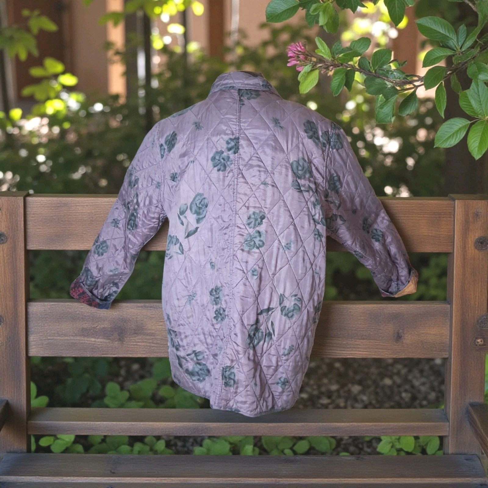 100% Silk,Reverseable Jacket, Size Medium,cottage… - image 5