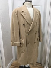 Mens Overcoat 100% Camel Hair Brooks Brothers Size 44 SHT Beige Made In Italy