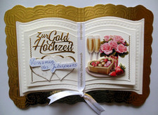 Karte zur Goldhochzeit, personalisiert, Glückwunschkarte, 50.Hochzeitstag