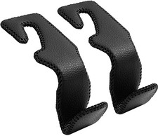 Car Headrest Hooks For Purses Bags Back Seat Hanger Leather Black 2 PCS Tool