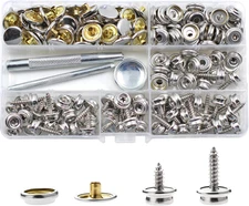 180 Pieces Canvas Snap Kit,  Stainless Steel Screws Snaps Marine Grade Canvas an
