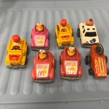 Vtg McDonald s Fast Mac s Car Toys Happy Meal Pull Back 1984 Lot Of 7 See Pics