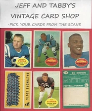 1960 TOPPS FOOTBALL  # 1 TO # 132 / SEE DROP DOWN MENU FOR CARD YOU WILL RECEIVE