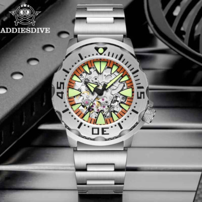 ADDIESDIVE Herren-Automatikuhr - 200 m Taucheruhr/ Saphirglas/BGW9 Leuchtkraft