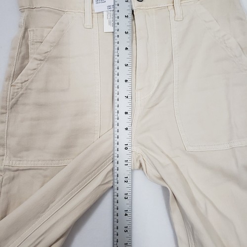 American Eagle Super High Rise Baggy Wide Leg Jeans Womens 0 Short Cream New NWT - Picture 8 of 13