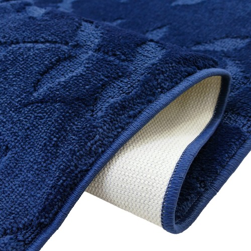 Tappeti Runner Lavabili Taglia Personalizzati Foglie Navy Disegno Floreale - Foto 4 di 5