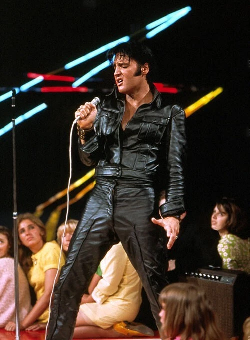 Elvis Presley 1968 Comeback special Lambskin black leather suit tribute Artist