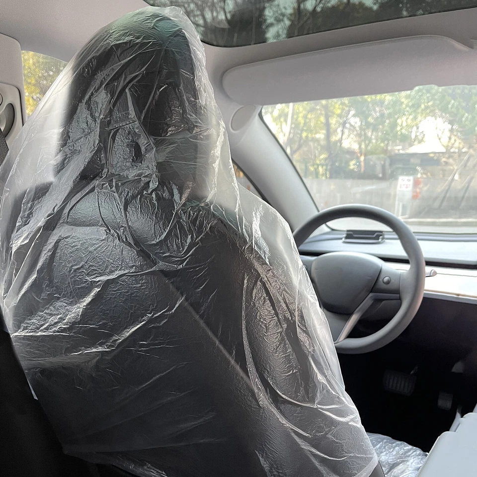 30x Cubierta de asiento de plástico transparente desechable coche peluquería salón protector mecánico Foto 2 de 4