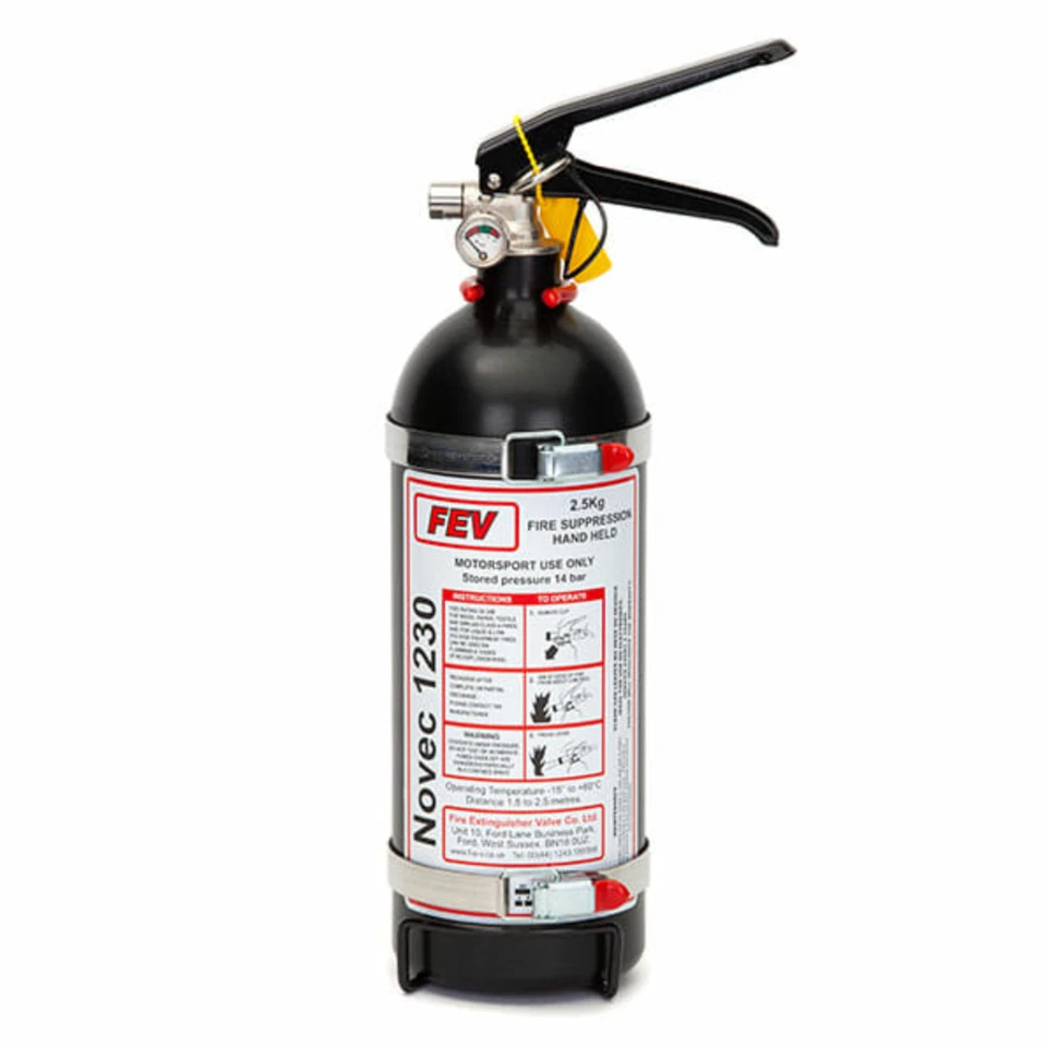FEV 2.0KG Novec 1230 Gas [ Noir Mat ] à Main Extincteur avec Support - Photo 1/1