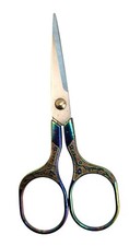 Ornate Embroidery Scissors Iridescent Handle Vintage Sewing Shears Craft Tool