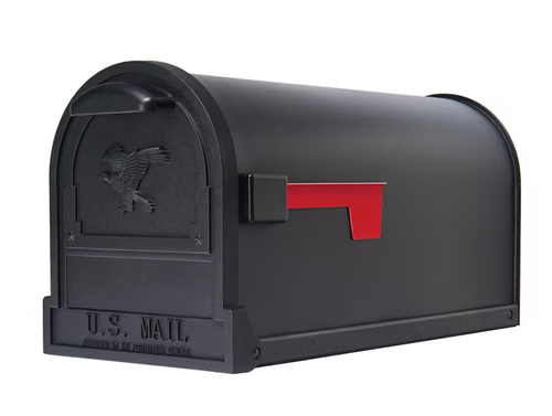 Arlington Textured Black, Large, Steel, Post Mount Mailbox - Picture 2 of 16