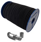 Expanderseil Gummiseil Gummileine Planenseil Seil Plane in Schwarz + Karabiner