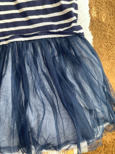 Crewcuts Girls Sz. 10 Navy & White Striped Tutu Skirt Dress. Cute, Fun - Picture 2 of 10