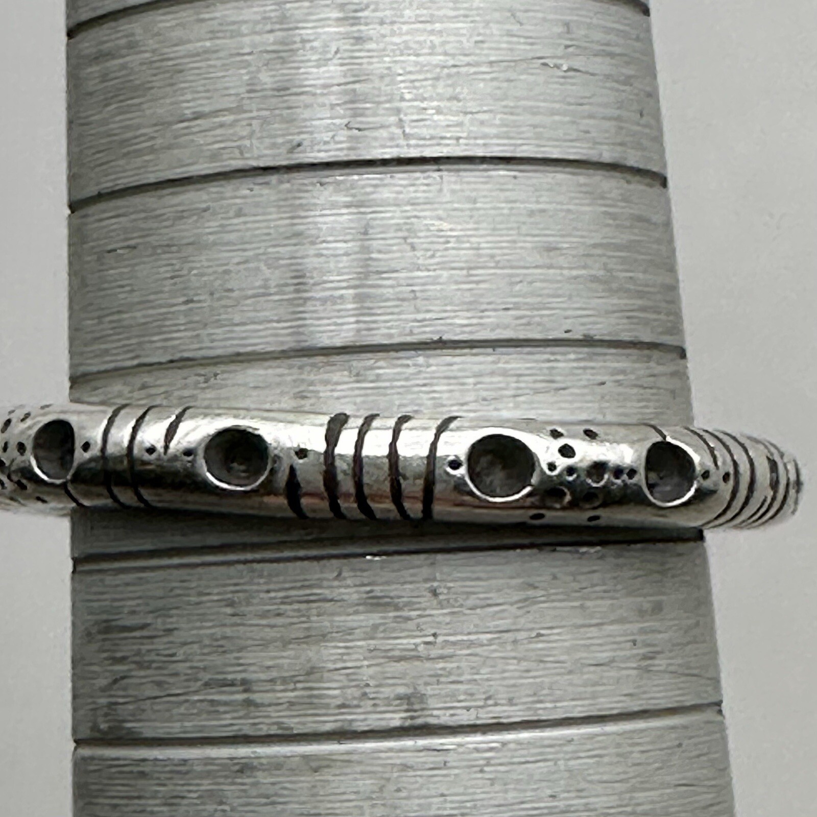 Artisan Boho Stackable Ring Signed Locke Sterling… - image 8