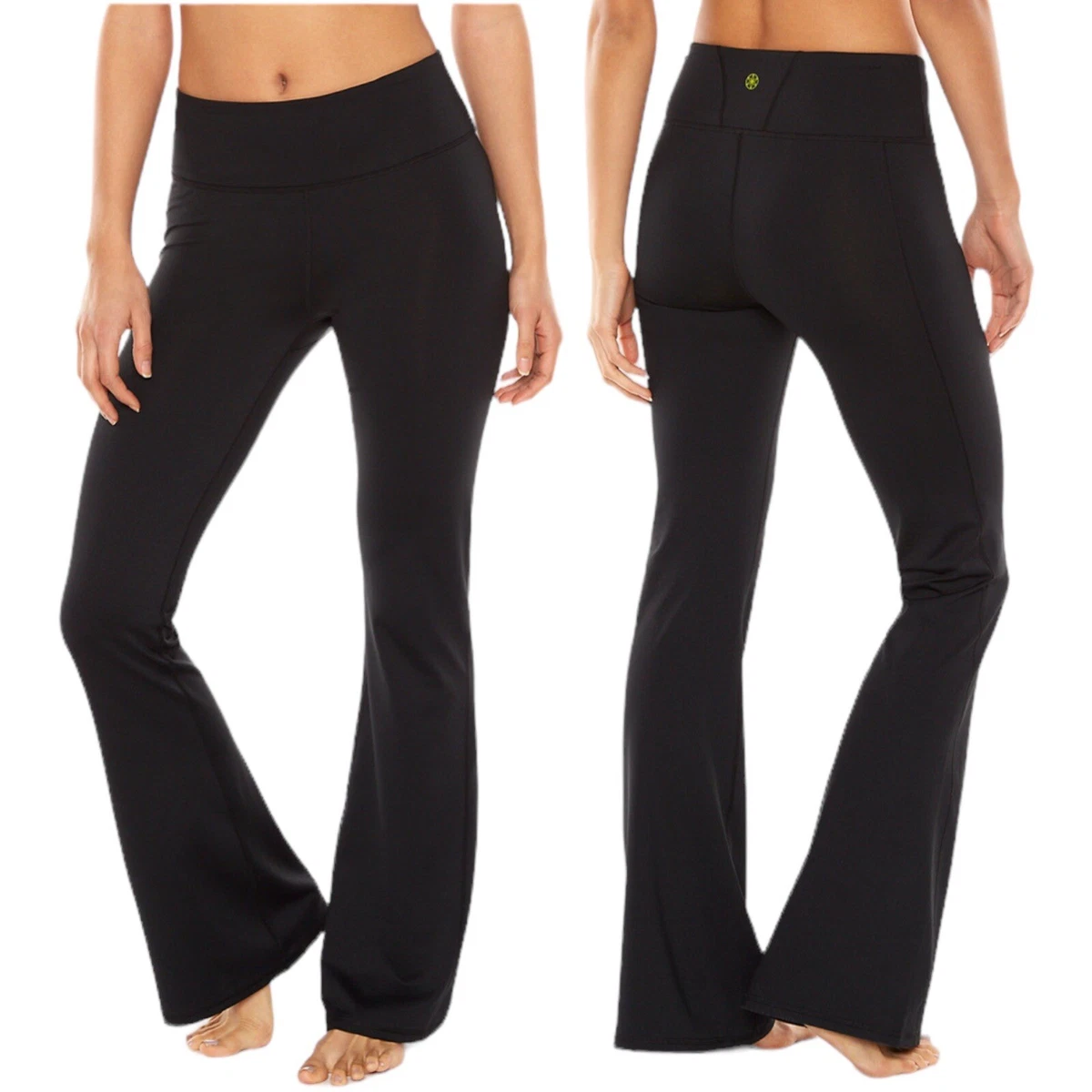 Gaiam Zen Bootcut Yoga Pant 8.5 Mid Rise 30.5 Inseam Flared Black Small  4-6