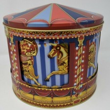 Debenhams Silver Crane Co. Rotating Musical Carousel Decorative Biscuit Tin NEW