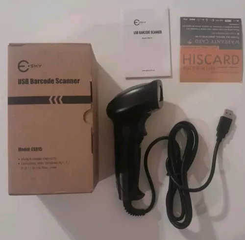 Esky ES015 Handheld USB Wired Barcode Scanner - New