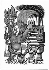 LOU STRIK: Exlibris für R. E. Hanrath, Technik und Natur