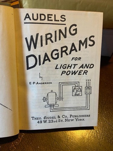 1939 Audels Wiring Diagrams for Light & Power By Edwin P Anderson Electrical HB - Picture 2 of 2
