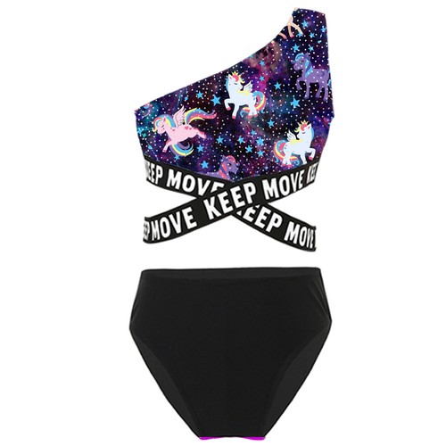 Girl One Shoulder Cutout Swimsuits Hollow Out Bathing Suits Swimming Costume - Picture 97 of 127