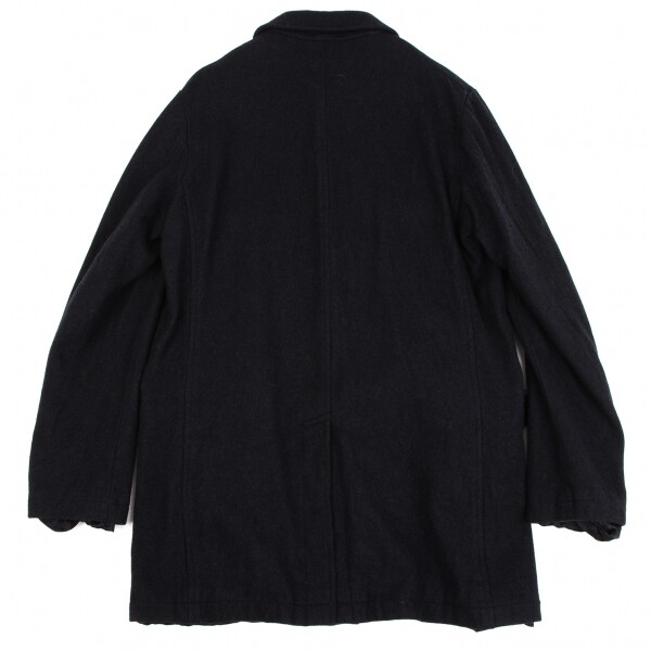 専用濃灰80s 実寸XL GARCONS homme Wool Balmacan COMME des GARCONS HOMME Dyed Wool Half Coat Size XS(K-135417