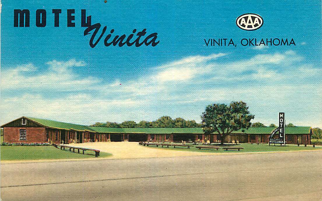 Route 66 Linen Roadside Postcard Motel Vinita, Vinita, Oklahoma 2 eBay