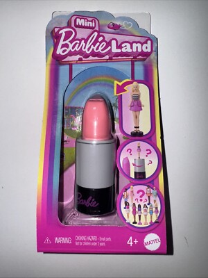 Mattel Mini Barbie Land 1.5  Doll Reveal Light Pink Lipstick Case 4+ UKCA