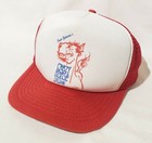 Vintage Crazy Horse Saloon Red Trucker Hat Jack Galardi's Las Vegas Rare 80s
