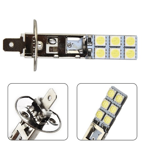 2X H1-12SMD-5050 6000K Super White 55W LED Headlight-Bulbs Kit Fog Driving Light - Picture 2 of 12