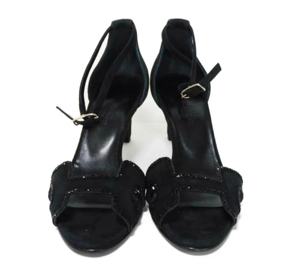 Hermes Premiere H Logo Heel Sandals Mules Pumps Shoes Women Size