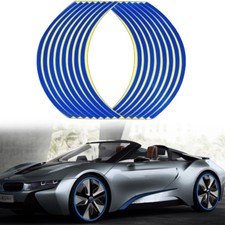 16 Strips Reflective Sticker Car Motorcycle Wheel Hub Tire Rims Sticker Blue
