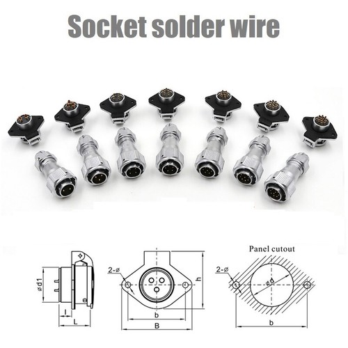 WY16 TE+ZG2-10Pin Male Clamping Cable Plug Female Round Flange Rear Panel Socket - Picture 6 of 9