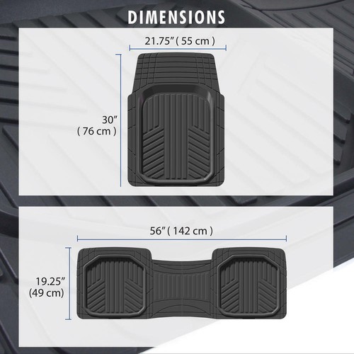 Car Rubber Floor Mats for All Weather Protection Semi Custom Fit 3 Pieces Set - Bild 19 von 47