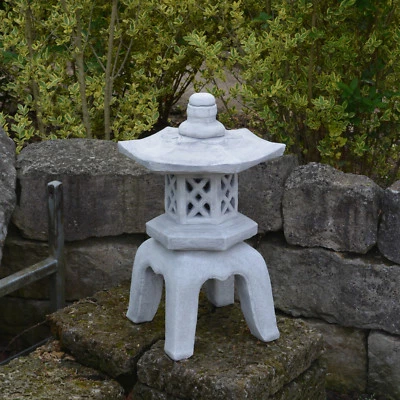 GARTENDEKOPARADIES.DE Yukimi jap. Lanterna in pietra scultura in pietra 55 cm 26 kg grigio cemento bianco antigelo