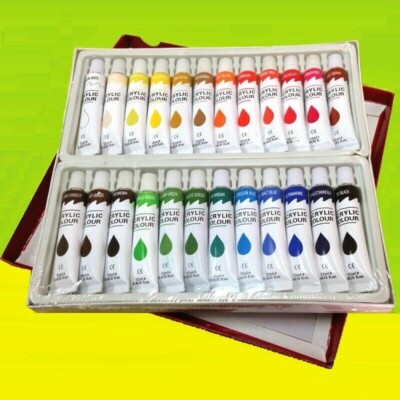 24 PC ACRYLIC Paint Set Professional Color Painting 12ml Tubes high quality.