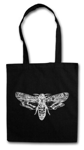 MOTH SHOPPER SHOPPING BAG Black White Mothman Insect Insects Entomology Zoology - Picture 1 of 1