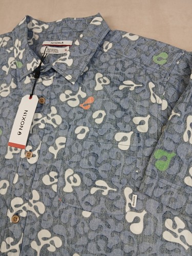 Nixon XL Mens Shirt Slim NWT Casual Floral - Picture 3 of 12