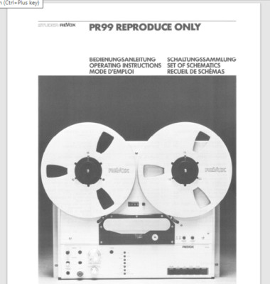 Revox PR99 mk2 reel to reel Owner manual 52 pg. Comb Bound Gloss Covers