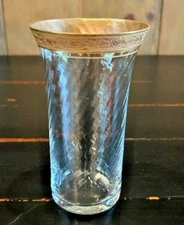 RARE!! TIFFIN FRANCISCAN Crystal Iced Tea Glass, 24K Gold Encrusted 1930's