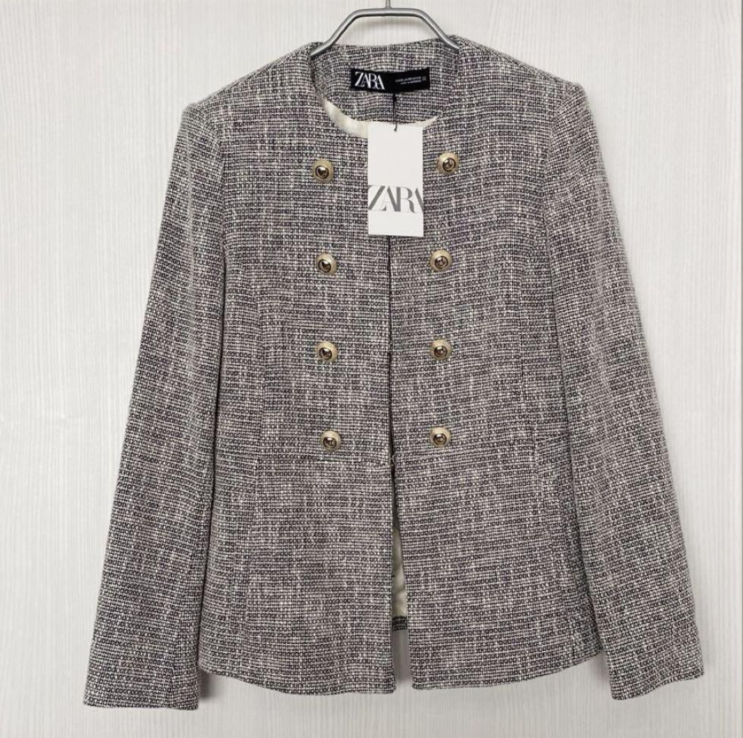 GOLD DOUBLE BUTTON DRESS COAT グレー GOLD DOUBLE BUTTON