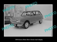 OLD 8x6 HISTORIC PHOTO OF CITROEN AMI 8 CAR 1969 MOTOR SHOW DISPLAY