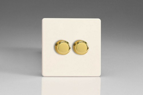 Varilight Screwless Primed Black With Brass Light Switches & Sockets Range - Picture 19 of 36