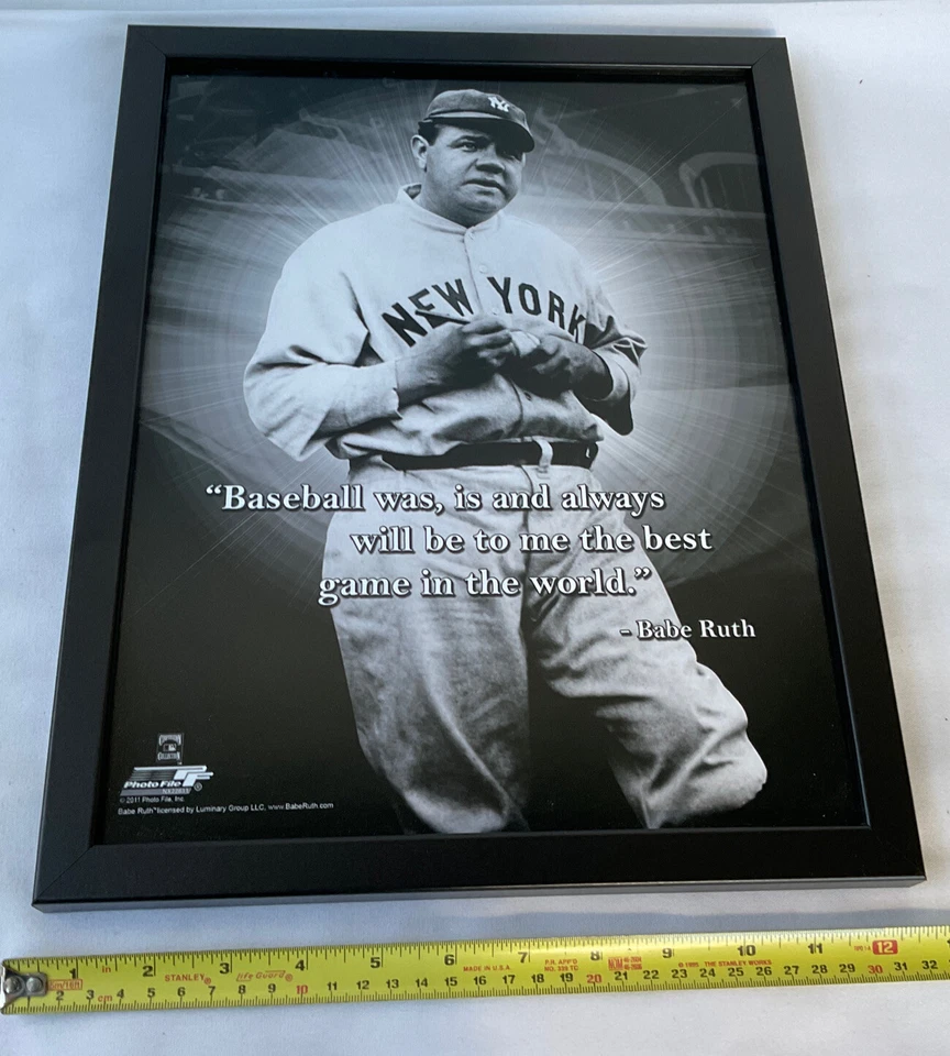 Foto enmarcada 2011 Cooperstown Collection Babe Ruth 15 X 12 bar/man cave Foto 3 de 4