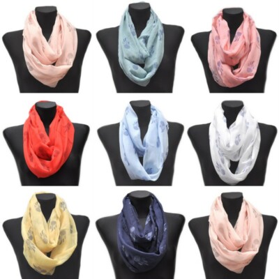 Seide Loop Schal Loopschal Rundschal Schlauchschal Tuch Tücher Damenschal Cotton